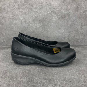 Skechers | | Skechers Work Mina Slip Resistant Leather On Flat Black Womens 9 | Poshmark